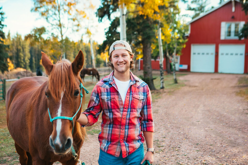 high school senior with horse